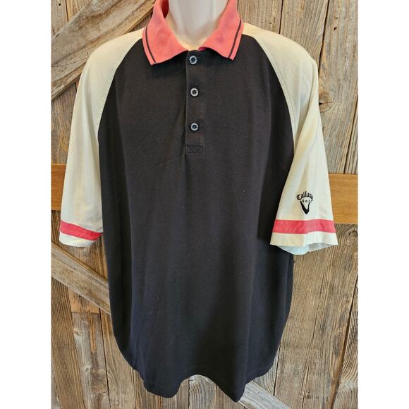 Vintage callaway golf dry sport size XL color block short sleeve polo pull over^ - Picture 1 of 7